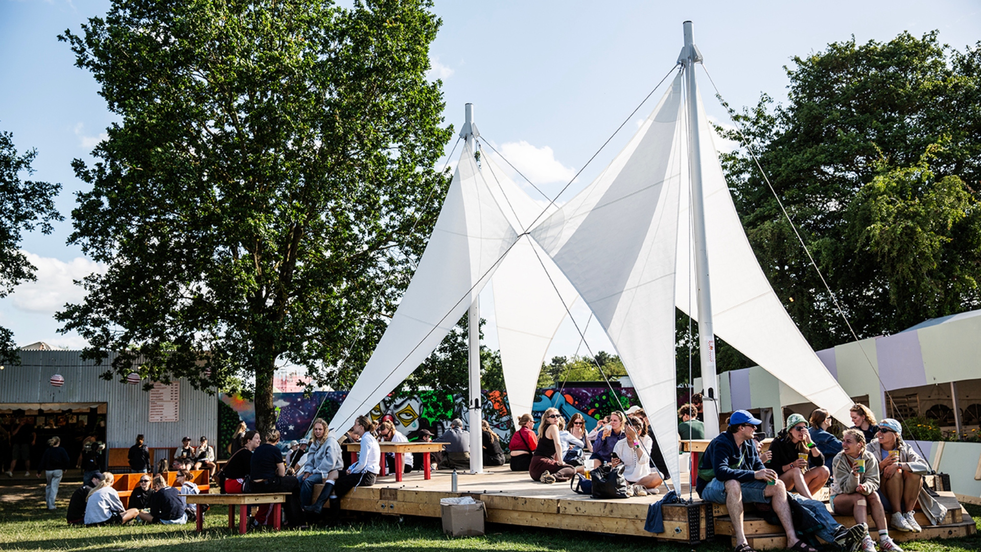 DTU's vartegn på Roskilde Festival, pavillonen ARC. Foto: Ditte Valente.